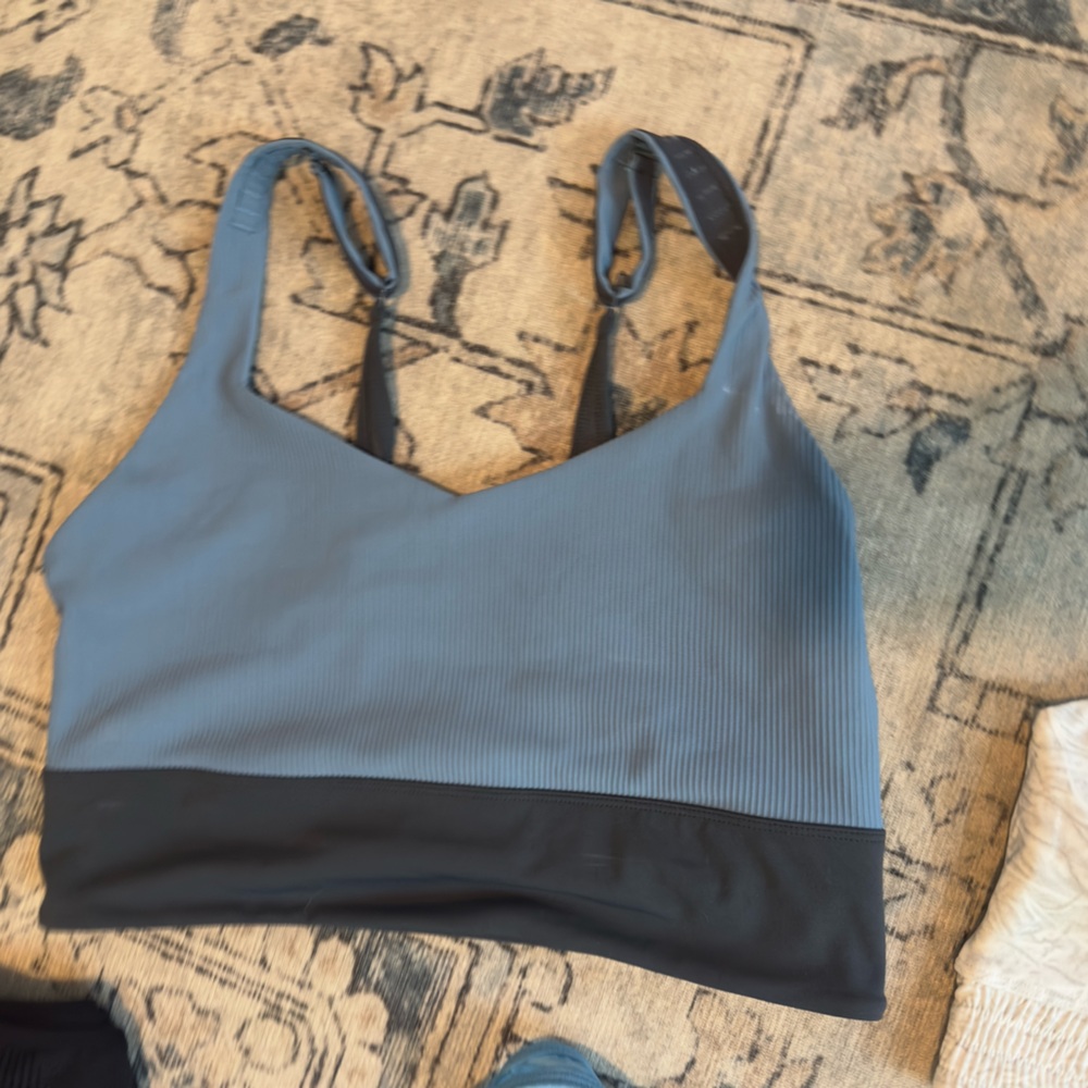 Blue and Black Women's Bra